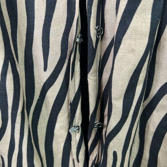 Maggie Barnes 3X Zebra Print Jacket Linen Rayon Plus Size 26/28W Animal Print - Picture 6 of 13